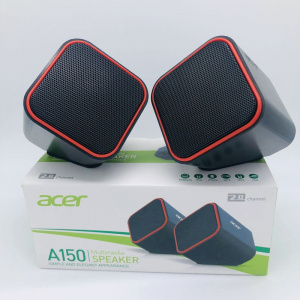 Купить Колонки для компьютера Acer A150 (цвет черный, разьём USB.5 мм в коробке)
